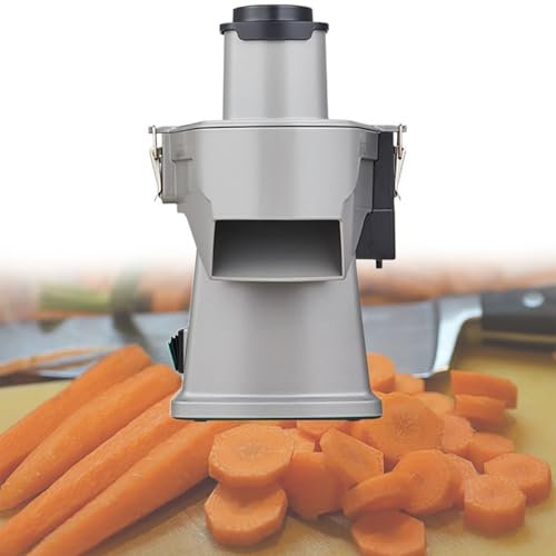 Beachtiful Cortadora de Verduras Eléctrica 4 en 1, Cortadora de Frutas Ccomercial, Cortadora de Tomate, Espesor de 1-3 mm Ajustable para limón, Patata, Cebolla, Tomate