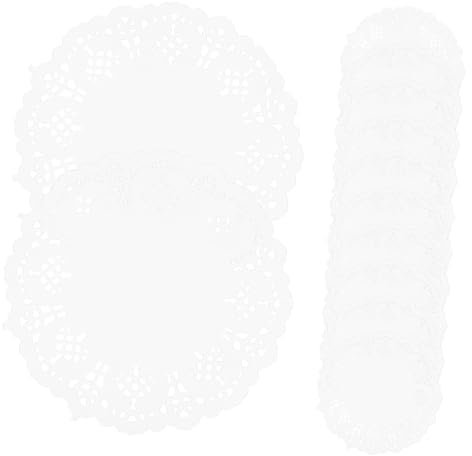 Amosfun 300 Pz Carta Pizzo Torta Tovagliette Colorate Tovagliette Bianche Centrini Di Carta Che Assorbono L'olio Tovaglie Rotonde Bianche Centrini Del Deserto Centrini Per Torte Bianca