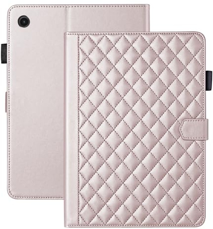 Vaitasy Custodia per Samsung Galaxy Tab A8 10.5 Pollici 2022/2021 SM-X200/X205/X207 Business Pelle PU Tablet Cover per Galaxy Tab A8 con Portafolio Supporto Funzione Oro rosa