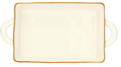 Thun Rose&Tulipani - Teglia Avorio in gres, 29x6cm, profondità 15 cm, collezione Concerto