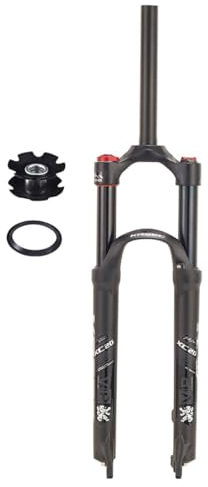ERSINIAN Fahrradfedergabel für Mountainbike 26 27,5 29 Mountainbike-Luft-Vorderradgabel mit manueller Steuerung Fahrradfedergabel Fahrradgabel gerade 1-1/8 Federweg 120 mm 9 mm Schnellspanner