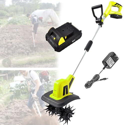 XCSCUK Motozappa elettrica da Giardino, Potente coltivatore di Terreno a Batteria, motozappa Portatile, per Giardino