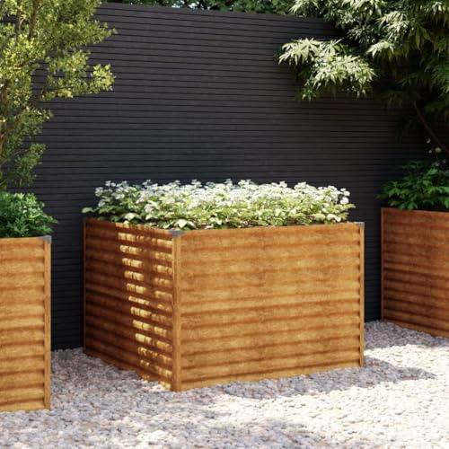 Genérico Jardinera de Acero corten 100x100x69 cm,Maceteros y jardineras-152002