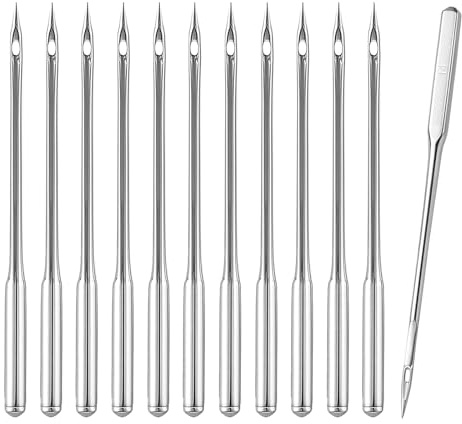 Lot de 50 aiguilles de machine à coudre de taille 90/14, aiguilles robustes pour tissus épais, ajustement universel, usage domestique