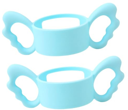 Toyvian 2 Stück Silikon Babyflaschenhalter mit Ergonomischem Design Leicht zu Reinigen Breiter Flaschengriff für Babyflaschen für Neugeborene und Alltag