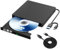 EOKEKE External CD DVD Drive, Slim CD DVD Rw Reader Disk Drive Portable DVD Player, USB 3.0 and Type-C Optical DVD Drive ROM Burner Rewriter for Laptop PC Mac OS MacBook Windows 10/8/7/XP/Linux