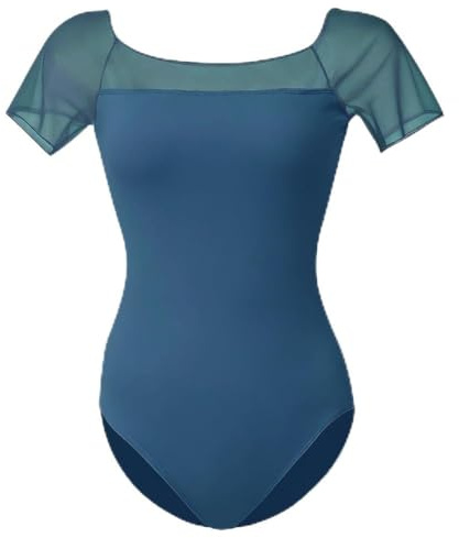 ROYAL SMEELA Body da Danza Classica per Donna Adulta con Maniche Corte in Tessuto Rete e Nylon body balletto