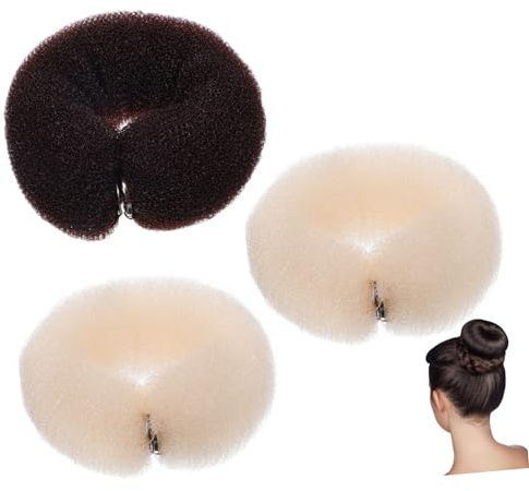 MUCKLILY Lot de 3 Bigoudis en Nylon Long Souple pour Boucles et Chignons Femmes et Filles, Accessoires Coiffure DIY pour Coiffures Tressées et Queue de Cheval, Couleur Aléatoire