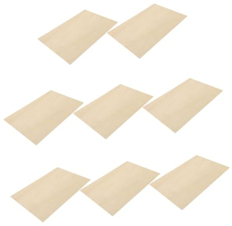 DOITOOL 8pcs Rectangular Wood Chips Thick Basswood Sheets for DIY Crafts Home Decor Art Projects Painting Carving