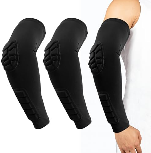 Juego de 2 coderas para antebrazo con acolchado, protector de codo de presión, vendas para hombre y mujer, coderas de compresión para voleibol, fútbol, baloncesto