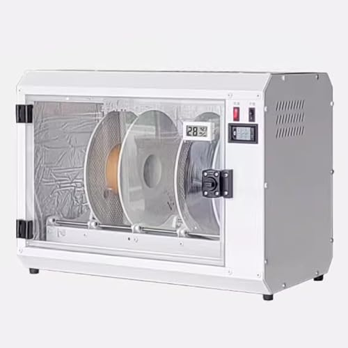Caja secadora de filamentos con termómetro, higrómetro y ventilador para impresión 3D, material de deshidratación