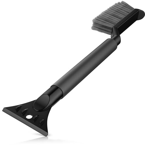 CSL-Computer Bearware - Eiskratzer mit Schneebürste für Auto Wohnmobil LKW – Länge 50 cm – ABS-Schaber – ergonomisch und langlebig – schonender Scheibenkratzer – Schneebesen - grau/schwarz