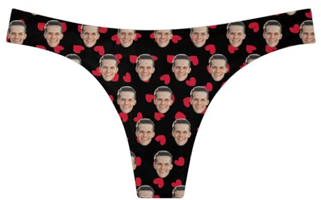 Générique Culotte Femme sur Mesure à Son Image - String Customisé avec Portrait pour Cadeau de Couple - sous-vêtement Personnalisé Anniversaire Mariage - Idée Cadeau Originale en Lingerie