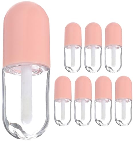 Hohopeti Tubetti Vuoti senza Sbavature per Lucidalabbra Set da 8 5ml in Plastica Rosa Eleganti e Pratici per Cosmetici da Viaggio