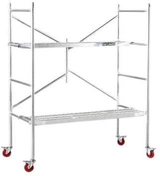 Plataforma móvil para andamios Andamio plegable con plataforma elevadora gruesa, portátil, multifuncional, for el hogar, ruedas, estante decorativo(195-70-140cm)