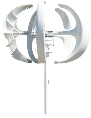 Aerogenerador turbina de viento vertical la 5000W 24V 48V pequeña for el uso en hogar(Bianco,12V)