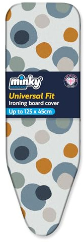 Minky Universal Ironing Board Cover Up to 125 x 45cm, Elasticated, UK Made