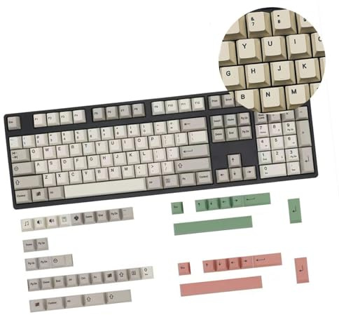 YWLUUOO 149 Retro Keycap Set English/Korean/Japanese/Russian for Mechanical Keyboards Typing Efficiency Gaming Keyboard Keycaps