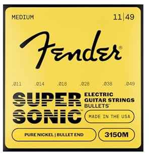 Fender Original Bullet 3150 Electric Guitar Strings, Pure Nickel, Bullet End, 3150M .011-.049