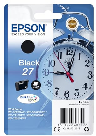 Epson C13T27014012 Wecker Nr.27 Serie Standard-Tintenpatrone, Schwarz, Original