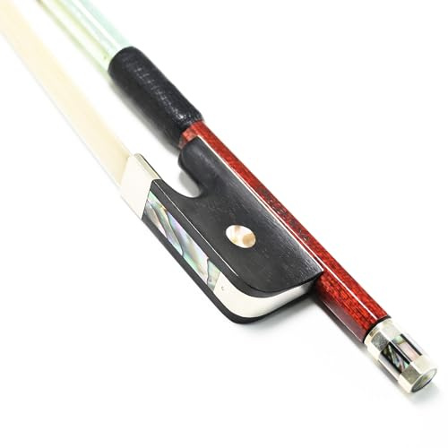 Viola Bow 4/4 Size Carbon Fiber Core Wood Skin Hybrid VINGOBOW 120M Master Level Ebony Frog Well Balanced Pernambuco Performance Sweet Warm Tone Mongolian Horse Hair