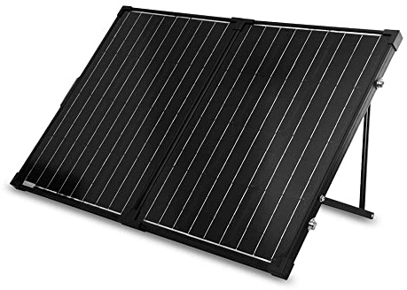 Renogy Panel Solar portátil de 100 W y 12 voltios para Central eléctrica, Maleta Plegable de 100 W con Soporte Ajustable, Cargador Solar para Caravana, Camping, Sistema Fuera de la Red, Color Negro