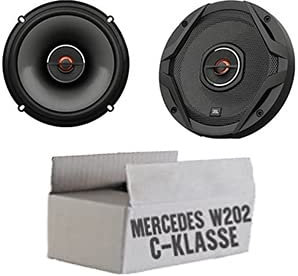 Lautsprecher - Einbauset passend mit JBL GX602 | 2-Wege | 16,5cm Koax für Mercedes C-Klasse Lasse W202 Ablage