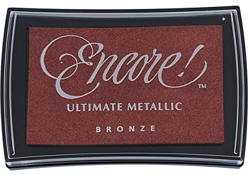 Tsukineko UM24 Ultimate Metallic Pigment Stempelkissen Bronze, Synthetic Material, braun, 9.9 x 6.6 x 1.8 cm