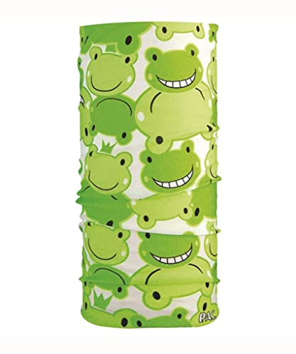 P.A.C. Kids Original Happy Frog Multifunktionstuch - nahtloses Mikrofaser Schlauchtuch, Halstuch, Schal, Kopftuch, Unisex, 10 Anwendungsmöglichkeiten