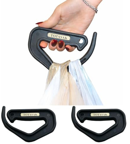 Totasak Grocery Bag Carrier (2 Pack) - Multiple Shopping Bag Holder Handle - Durable Lightweight Multi Purpose Secondary Handle Tool