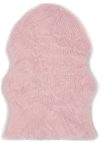 vidaXL Matta 60x90 cm konstgjort fårskinn rosa