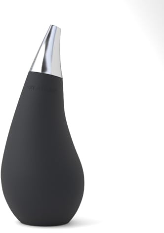 Kitchen Bathroom Counter top Squeezable Soap Dispensers Tear Drop Shape Bottle (Black, ~7oz)