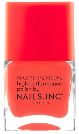 Nails Inc Be Your Inc.redible Self, Coral Street, Coral, Neon, No Chip, Long Lasting, Quick Dry, Air Dry, Professional Manicures & Pedicures, Fingernails & Toenails, Vegan Nail Polish, 14 ML