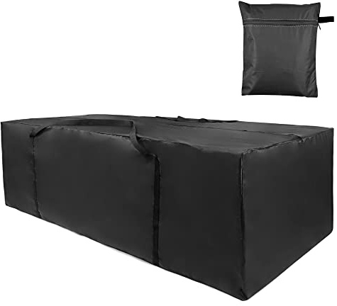 YancLife Garden Furniture Cushion Storage Bag, Oxford Fabric Waterproof Anti-UV Rip Proof Portable Outdoor Bag Sturdy Zipper and Handles, Christmas Tree (173x76x51cm)-Black