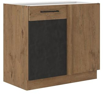 Kuechen-preisbombe Vigo Eckunterschrank 105 cm Eiche Lancelot Matera Grau Küchenzeile Einbauküche