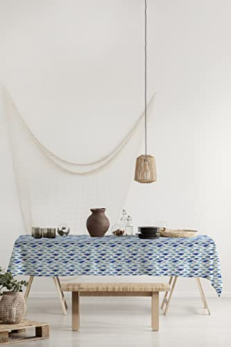 GEMITEX Mantel de felpa encerado, fabricado en Italia, impermeable, antimanchas, moderno, práctico, resistente, higiénico, decora y protege tu mesa en casa, en el porche, en el jardín, en el barco, en