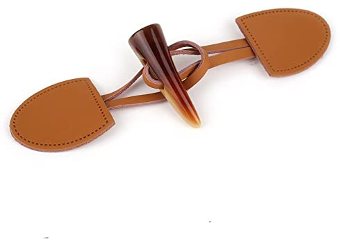 4 Paar PU Knebelverschlüsse Resin Knopf Verschluss Schnalle Knebelknöpfe Knebelknöpfe Leder BastelnKnöpfe Vintage Knöpfe für Jacken Mantel für DIY Kleidung Handwerk Kleidung Nähen Zubehör Dekoration
