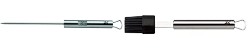 WMF Profi Plus Küchenthermometer digital 23 cm, mit LCD-Anzeige, Cromargan Edelstahl, hitzebeständig bis 200°C & Profi Plus Silikon-Backpinsel 20 cm, Cromargan Edelstahl, teilmattiert