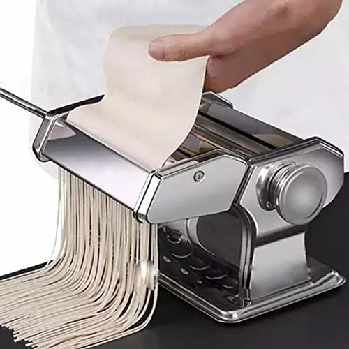 RANRAO Pasta Maker Maschine, Frische Nudel Manuelle Herstellung Maschine, Edelstahl Lasagne Spaghetti Cutter für Spaghetti und Lasagne Tagliatelle Fettuccine