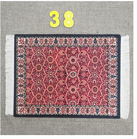 Egurs Mauspad Teppich Muster Perser Stil Orientteppich Mini Teppich Untersetzer mit Quaste Computer Zubehör Bunte Glasuntersetzer Glascoaster 38#