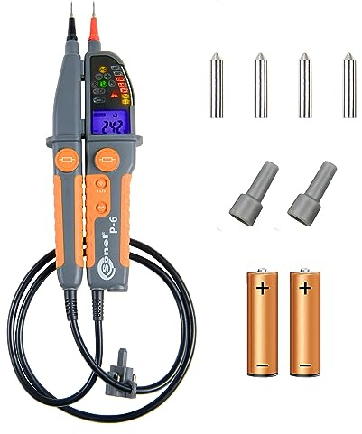 SONEL P-6 Indicatore di Tensione Bipolare Avanzato con Identificazione della Fase e Misure Automatiche fino a 1000V - Schermo LCD, Allarmi Sonori, IP65, CAT IV