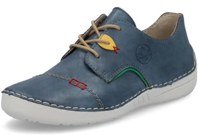Rieker Chaussures à Lacets pour Femmes 52528, Pointure:40 EU, La Couleur:Bleu