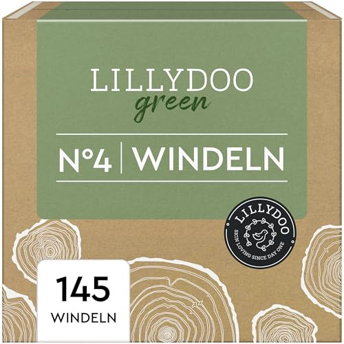 LILLYDOO green umweltschonende Windeln, Größe 4 (9-14 kg), Monatsbox (145 Stück)