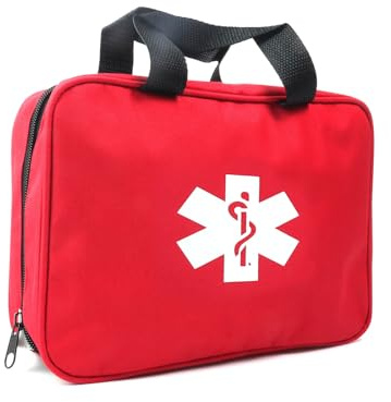 Jipemtra Rote Erste-Hilfe-Tasche, leere Reise-Rettungstasche, medizinische Tasche, Ersthelfer, Aufbewahrung, kompakt, Überlebensmedizin, Notfalltasche für Auto, Zuhause, Büro, Küche, Sport, Outdoor
