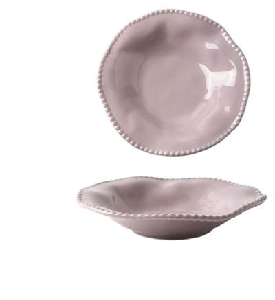 GAOWINLY Catering Plates, Ceramic Irregular Plate Vegetable Plate Household Light Luxury Tableware Plate Deep Dining Plate Salad Dessert Plate,for Everyday Meals (Color : Purple, Size : 8.92 inch)