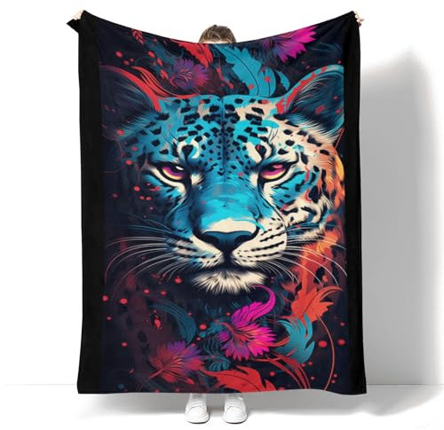 CHENGHUO Decke 150 X 200cm-Tiger Fleecedecke,Kaschmir-Kuscheldecke Geeignet Für Bett Oder Sofa,Kuscheldecken Sanft,Babydecken,Sofadecke Mit Panther (B,220x240)