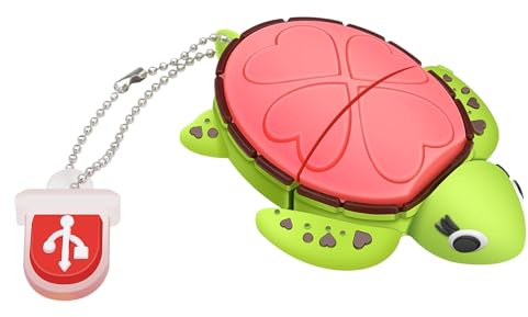 BORLTER CLAMP 64GB USB Stick Cute USB Flash Drive Cartoon Pink Sea Turtle Shaped USB Memory Stick Novelty USB Drive Pendrive
