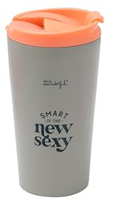Mr.Wonderful - Tazza take away termica - Smart is the new sexy - Realizzata in Acciaio Inossidabile a Doppia Parete - Mantiene il Calore e il Freddo