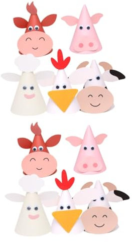 CIYODO 10stücke Niedliche Tier-geburtstagsmützen Für Junge Mädchen Bunte Partyhüte Für Geburtstagsfeiern Shower Und Kostümpartys Zufällige Designs