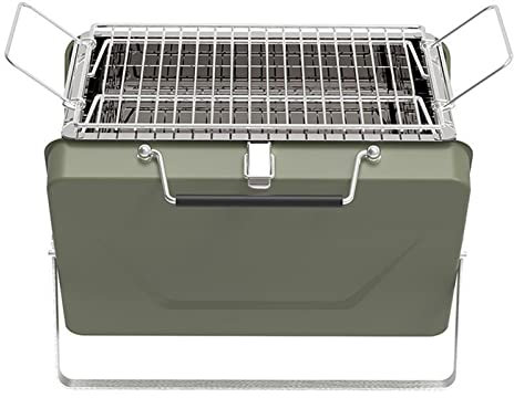 Barbecue pieghevole portatile a carbonella per viaggi all'aperto, mini formato a prova di corrosione, ideale per campeggio e picnic